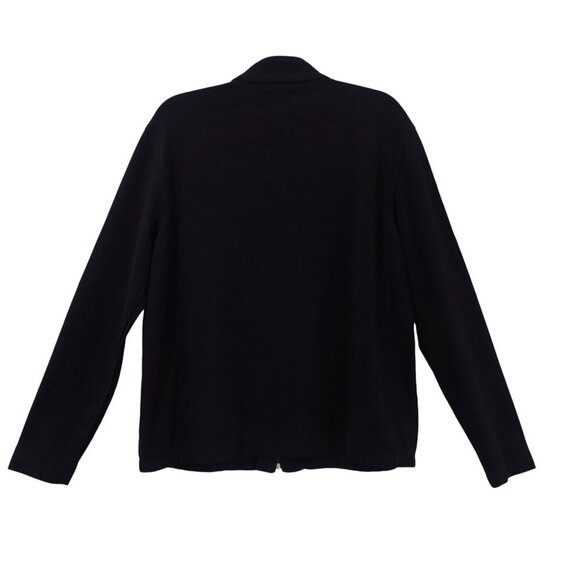 Chico's Design Sweater Sz 2 Black Tencel Blend Full Zip Mock Neck Long Sleeves - Picture 8 of 11